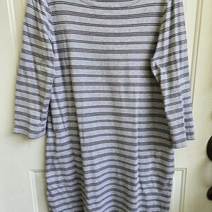 Garnet Hill Gray and Black Striped Top